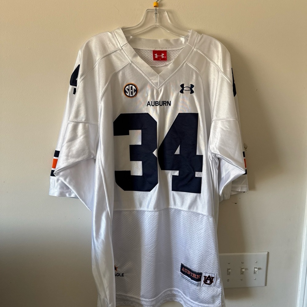Men’s Under Armour Bo Jackson #34 Auburn Tigers NCAA Jersey Sz 50 - White - Picture 1 of 7